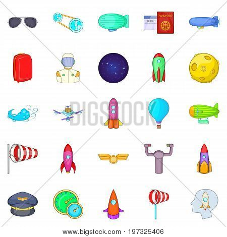 Favourable wind icons set. Cartoon set of 25 favourable wind icons for web isolated on white background