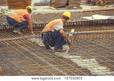 Ironworker Workers Working On Concrete Reinforcements 5