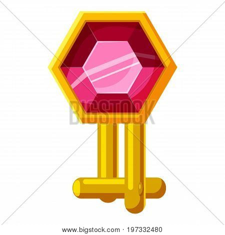Sleeve link with ruby icon. Cartoon illustration of sleeve link with ruby vector icon for web design