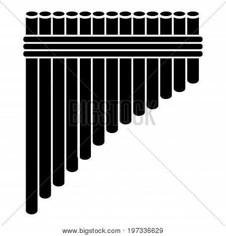 Isolated Panflute Silhouette
