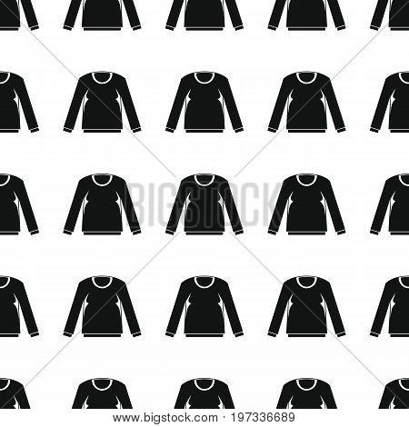 Pullover seamless pattern vector illustration background. Black silhouette pullover stylish texture. Repeating pullover seamless pattern background for clothes design and web