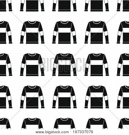 Pullover seamless pattern vector illustration background. Black silhouette pullover stylish texture. Repeating pullover seamless pattern background for clothes design and web