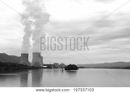 Nuclear Power Plant Rhone River, Cruas, France
