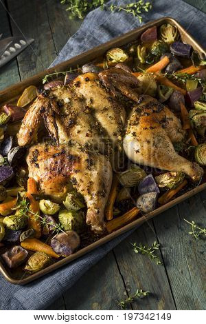 Herbed Baked Spatchcock Chicken