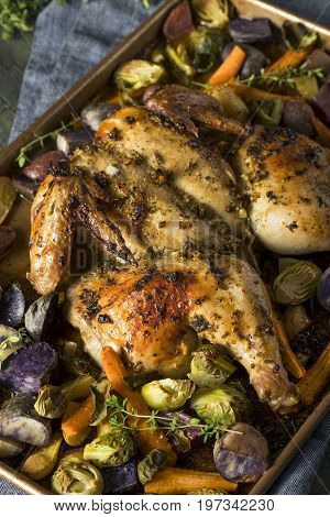 Herbed Baked Spatchcock Chicken