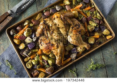Herbed Baked Spatchcock Chicken