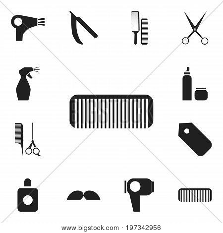 Set Of 12 Editable Tonsorial Artist Icons. Includes Symbols Such As Aroma, Scissors With Comb, Spray And More