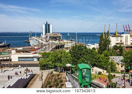 ODESSA, UKRAINE - MAY 31 2017: Odessa passenger port, Ukraine