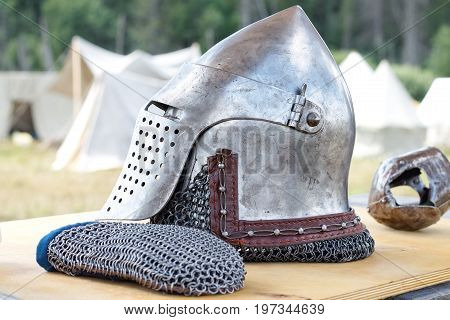 Metal historical helmet for head protection, iron helmet, re-enactors, Vikings