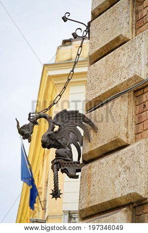 Dragon Figurine On Piazza Giacomo Matteotti In Siena