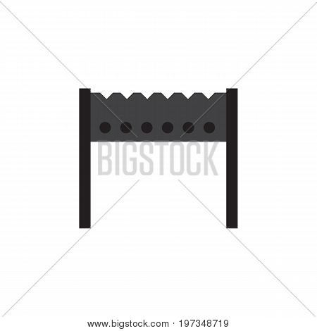 Barbecue Vector Element Can Be Used For Barbecue, Brazier, Bbq Design Concept.  Isolated Brazier Flat Icon.
