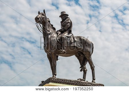 WASHINGTON, DC - JULY 12, 2017:The Ulysses S. Grant Memorial is a presidential memorial in Washington, D.C., honoring American Civil War general and 18th United States President Ulysses S. Grant.
