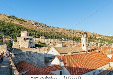 Fort Minceta And Franciscan Monastery Belfry Of Dubrovnik