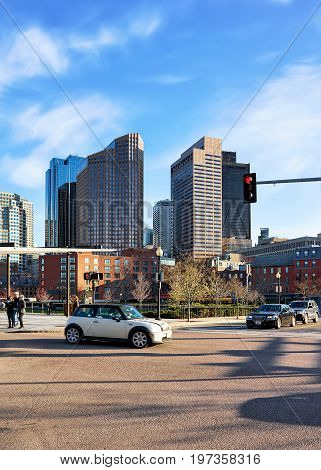 Financial District Seen From North End Park Boston Of America