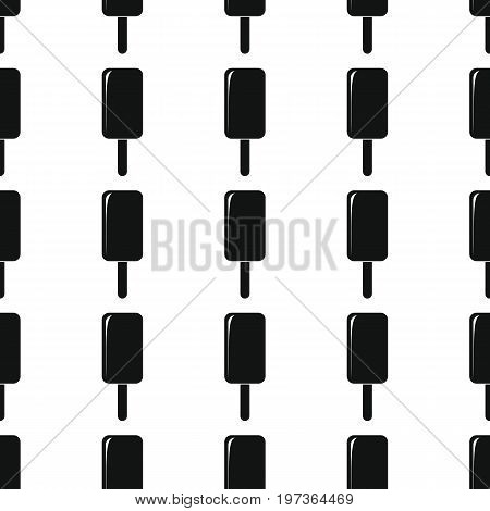 Chocolate ice cream in stick seamless pattern vector illustration background. Black silhouette ice cream stylish texture. Repeating ice cream seamless pattern background for food design and web