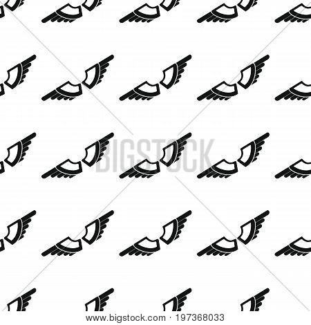 Wings seamless pattern vector illustration background. Black silhouette wings stylish texture. Repeating wings seamless pattern background for your design and web