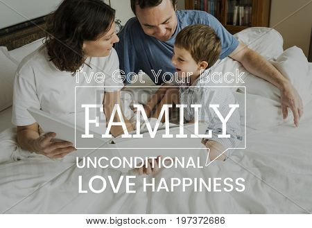 Family parentage home love together word