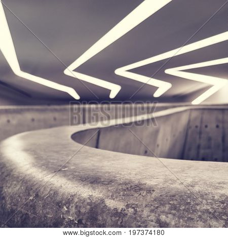 Seoul - July 2017: Futuristic interior of Dongdaemun Design Plaza.
