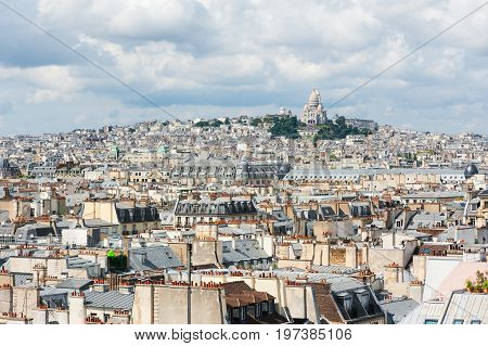Montmartre - Sacre Coeur And Paris Roof Aerial View