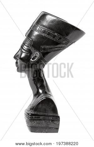 Bust of Nefertiti Egyptian Queen on a white background