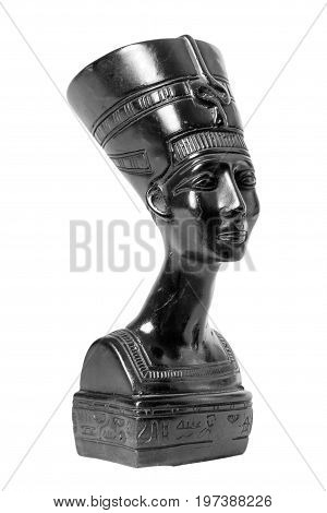 Bust of Nefertiti Egyptian Queen on a white background