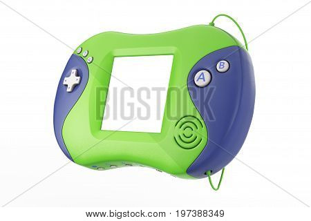 Old Portable Video Game Console on a white background. 3d Rendering