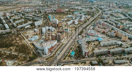 Aerial view of Ulan-Ude, Buryatia, Siberia Russia