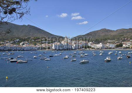 View of the town of Cadaques in a sunny day
