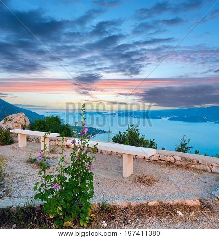 Observation Area And  Sea Sunset (croatia)