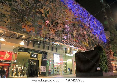 BRISBANE AUSTRALIA - JULY 9, 2017: Unidentified people visit Wintergarden centre. Wintergarden Centre is a shopping mall located on Queen Street mall in downtown Brisbane.