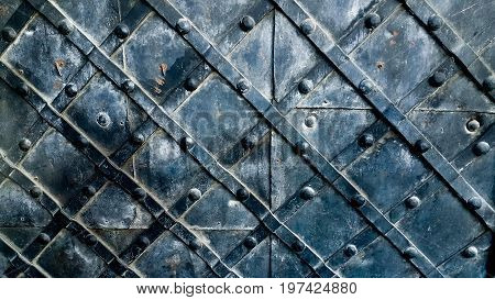 Decorative ornament forged gate elements, closeup forged gate or fence