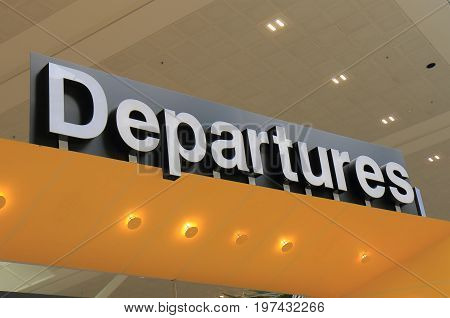 Airport departure gate sign in Brisbane Austrlia