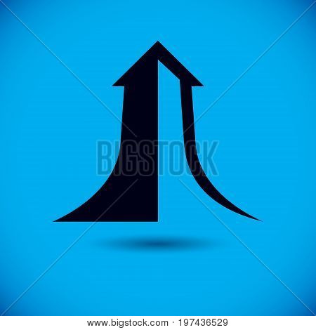 Vector rising arrow. Business development logo . Company increasing concept.