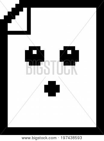 Surprised 8-bit Cartoon Paper