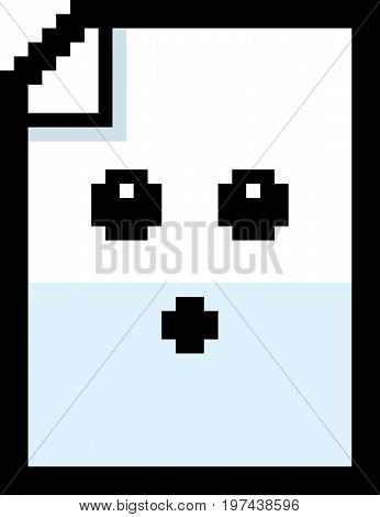 Surprised 8-bit Cartoon Paper