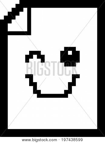 Winking 8-bit Cartoon Paper