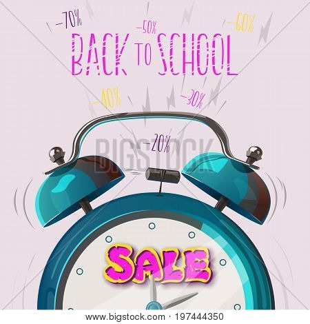Back to school. Tipographic Banner. Bright flyer. Vector Illustration