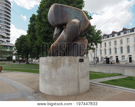 Moore Sculpture Titled Locking Piece In London
