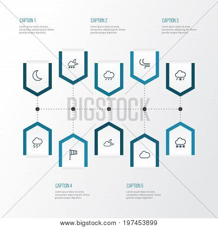 Air Outline Icons Set. Collection Of Snow, Rain, Breeze And Other Elements