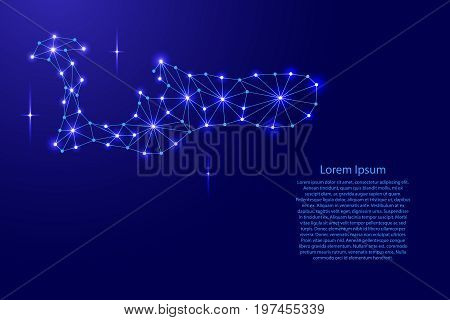 Cayman Islands map of polygonal mosaic lines network rays and space stars of vector illustration.