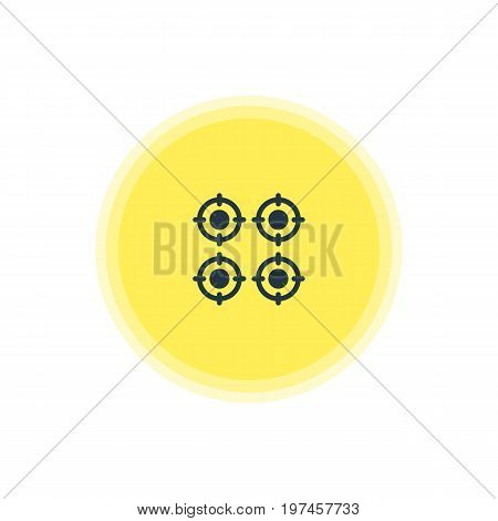 Beautiful Cooking Element Also Can Be Used As Furnace Element.  Vector Illustration Of Gas Stove Icon.
