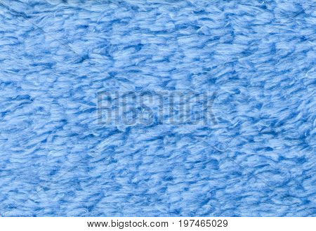 Blue double sided terry towelling fabric texture background. High resolution