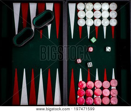Box For Playing Tables With Green Inside Surface