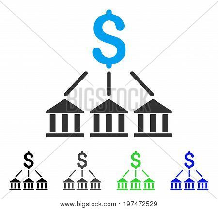 Bank Association flat vector pictograph. Colored bank association gray, black, blue, green icon variants. Flat icon style for web design.