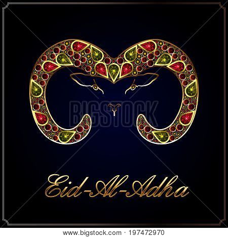 The head of a ram from gold and precious stones to an Islamic holiday Aid- Al- Adha