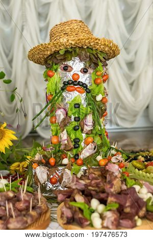 Banquet, wedding table, meal at the wedding, reception, table decor, decor of food
