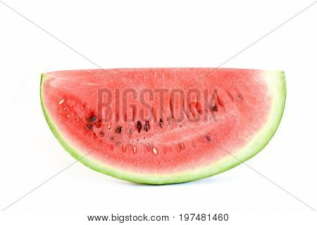 Fresh watermelon slice on white background isolated