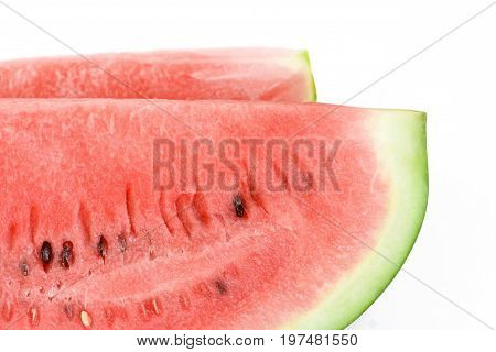 Fresh watermelon slices on white background isolated