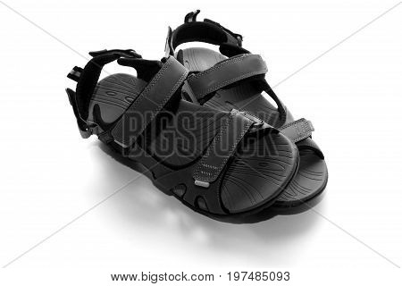 Sandals background / Sandals are an open type of footwear, consisting of a sole held to the wearer's foot by straps going over the instep and, sometimes, around the ankle