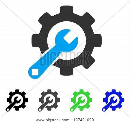 Service Tools flat vector icon. Colored service tools gray, black, blue, green icon variants. Flat icon style for graphic design.